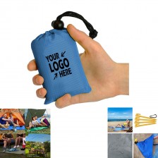 Outdoor Beach Blanket Picnic Mat with Drawstring